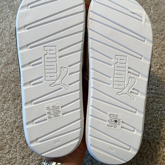 Puma Cool Cat 2.0 metallic shine slide sandal gold white size 8 shoe